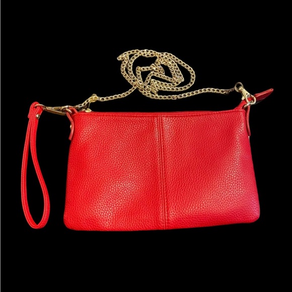 Charming Charlie red purse with gold chain. 9.5” x 6”. - Picture 1 of 6